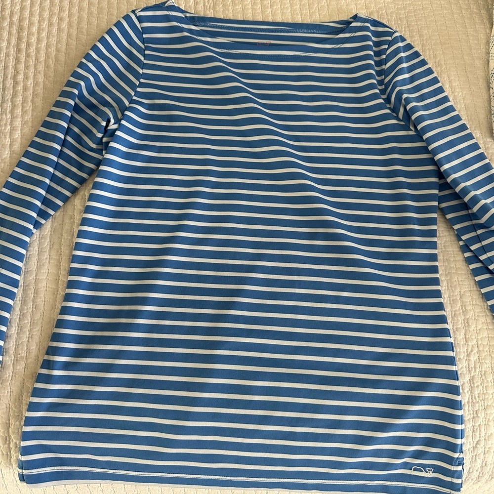 Vineyard Vines performance 3/4 sleeve striped tee